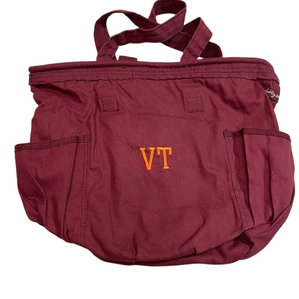 Thirty-One Bucket Bag Virginia Tech Hokies pride‎  Maroon Orange VT Logo NCAA
